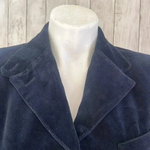 Ralph Laure navy velvet blazer size 8p - Picture 2 of 6